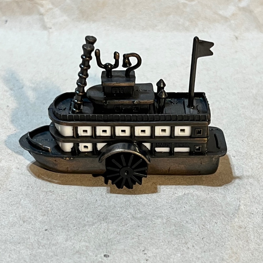 Mark Twain Riverboat Pencil Sharpener Bronze Die Cast Metal Vintage